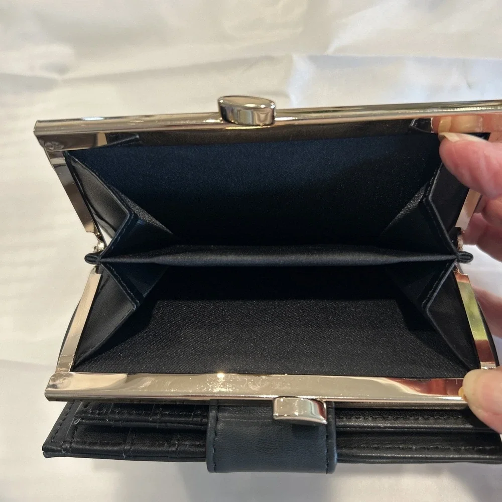 Buxton Heiress Black Double Cardex Wallet‎ Coin Purse